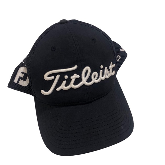 Titleist Other - TITLEIST PRO V1 Hat Cap Flex FITTED L-XL Navy Blue Jersey 3D Logo